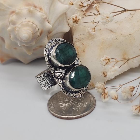 Silver 925 Ring Natural Jade Stone - Picture 8 of 12